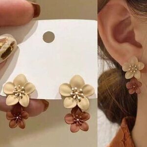 Flower Decor Drop Earrings
